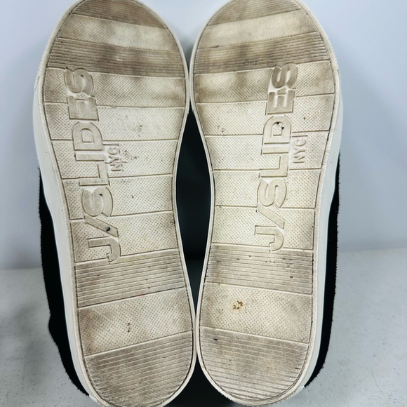 J/SLIDES Womens Sallie Black Nubuck Leather Platform Wedge Sneaker Boots S 8,5 - Picture 6 of 7